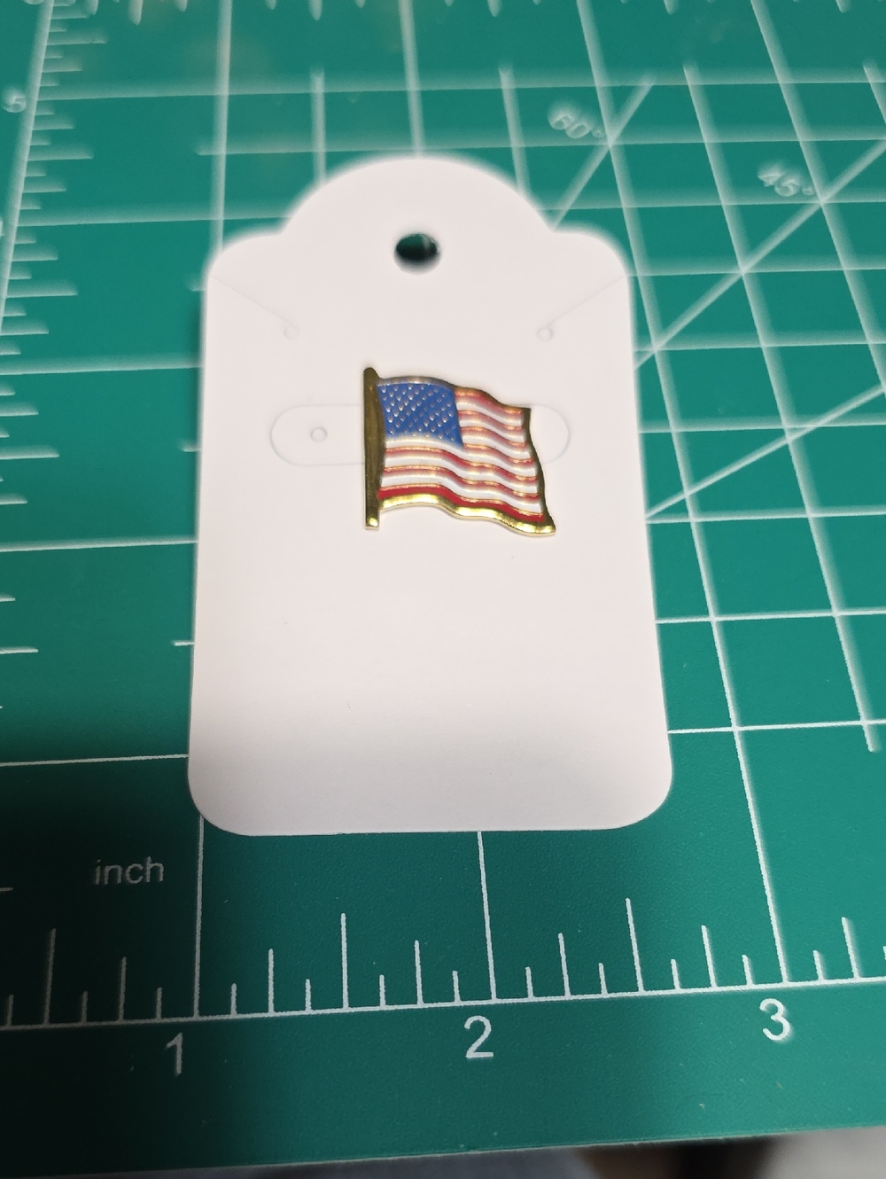 Enamel American Flag Lapel Pin - Red, White & Blue. 6 Of 6